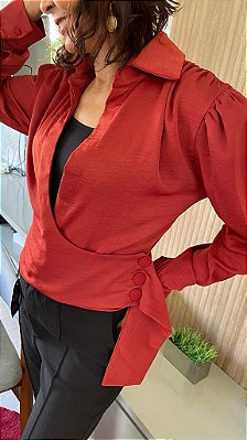 CAMISA CROPED COM BOTÕES