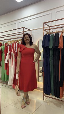 VESTIDO NULA MANGA COM BABADO DUPLO