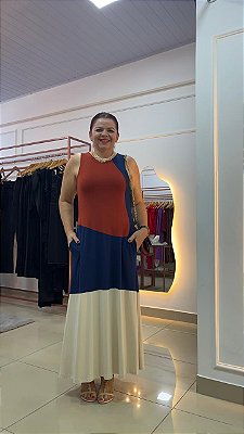 VESTIDO TRICOLOR VISCOLYCRA