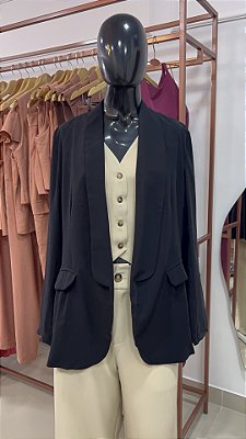 BLAZER COM LAPELA SEM BOTÕES VISCOSE