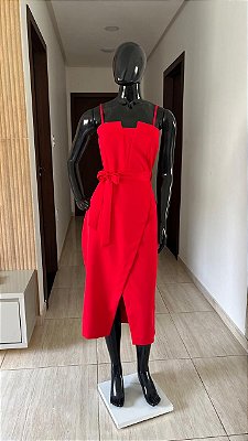 VESTIDO MIDI ALÇA - VERMELHO