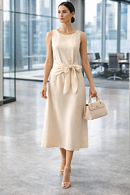 VESTIDO LONGUETE LAÇO FRONTAL