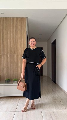 CONJUNTO SAIA PESPONTO MALHA