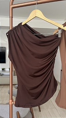 BLUSA POLIAMIDA DRAPEADA OMBRO ÚNICO