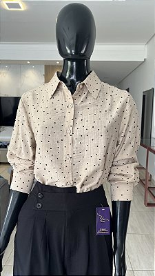 Camisa Social Feminina Poá