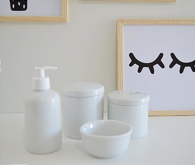 Kit Higiene Bebe Porcelana Maternidade Unissex - 4 peças