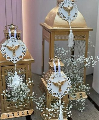 10 Lembrancinhas Mandala Batizado Divino Espírito Santo