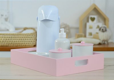 Kit Higiene Porcelana Bebê Rosa Termica Limpeza - Rosa