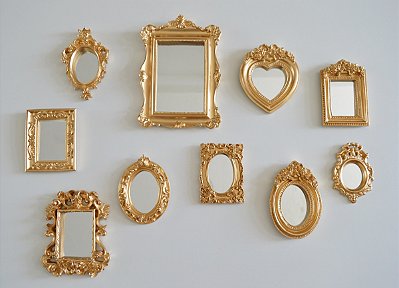 Kit 10 Molduras Resina Espelho Parede Colorido Decoração Casa 10 Pç