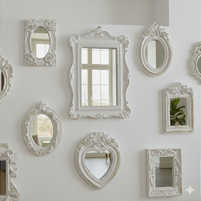 Kit 10 Molduras Resina Espelho Parede Colorido Decoração Casa 10 Pç