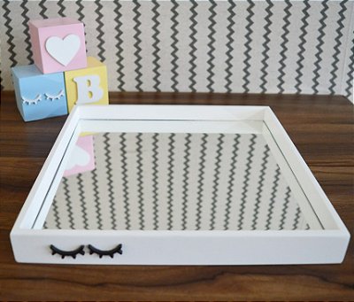 Bandeja Decoração Cílios Quarto Espelho Mesa Bebê Unissex - B101