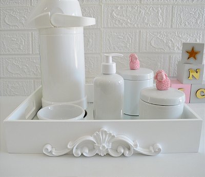 Kit Higiene Bebê Porcelana Térmica Quarto K028 Ovelha