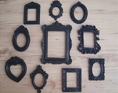 Kit 10 Molduras Dourado Quadros Resina Parede Decoração D223