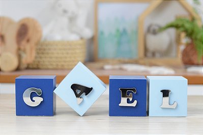 Kit 4 Dados Colorido Prata Bebê Quarto Personalizado Bancada