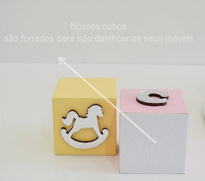 Kit 14 Cubos Prata Letrinha Bebê Decoração Nicho Quarto Bebê