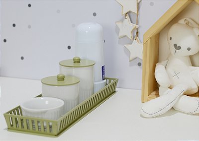 Kit Higiene Bebê Moderno Porcelana Quarto Térmica Banho - Safari