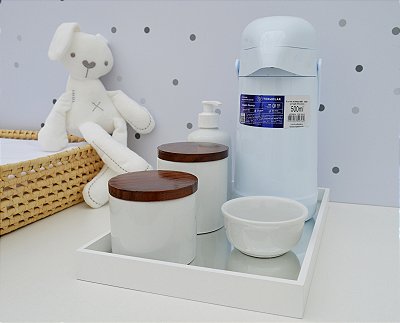 Kit Higiene Porcelana Bebê Unissex Maternidade Montessoriano Pinus Meninos Meninas