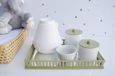 Kit Higiene Porcelanas Decoração Safari Bebê Térmica Quarto Maternidade