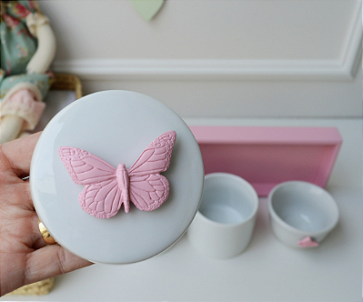 Kit Higiene Porcelana Bebê Maternidade Borboleta Infantil Jardim Encantado