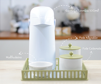 Kit Higiene Porcelana Bebê Maternidade K212 Safari Infantil Meninos Decoração Quarto