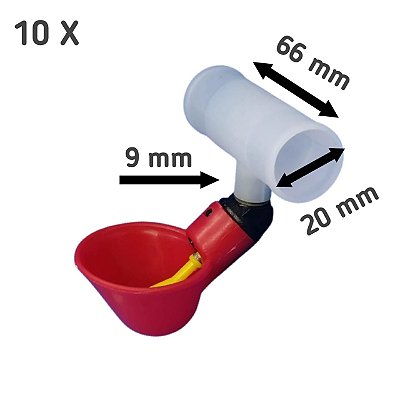 Kit Bebedouro Automático Copinho + Conexão T de 1/2 Pol. (10 Pçs)