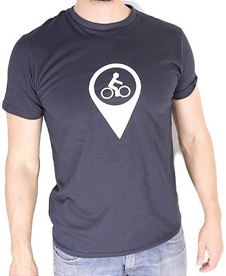 Camiseta 100% Algodão GPS Biker - Preto