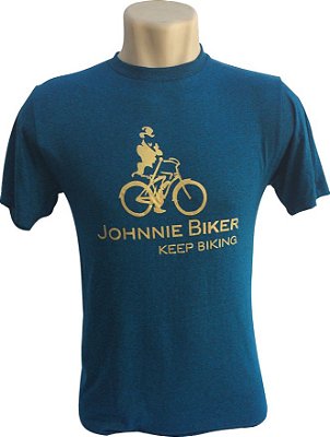 Camiseta 100% Algodão Johnnie Biker - Azul Hong Kong