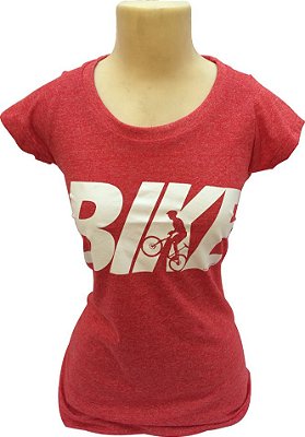 FEMININA Camiseta 100% Algodão Bike Pedalera - Rosa Tulipa Mescla