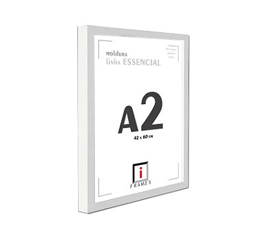 Moldura A2 Caixa Alta 42x60 cm C/ PETG - BRANCA