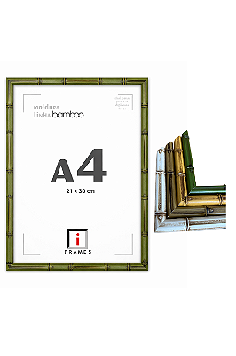 Moldura Caixa Alta Premium Bamboo A4 21x30 cm C/ Vidro