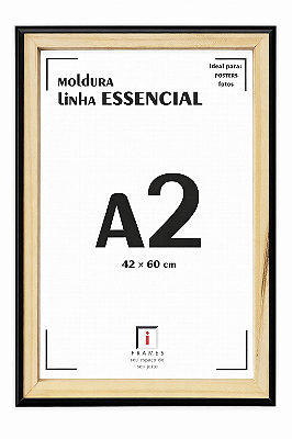 Moldura A2 42x60cm Filete Para Placa MDF - Preta