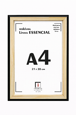 Moldura A4 21x30cm Filete Para Placa MDF - PRETA