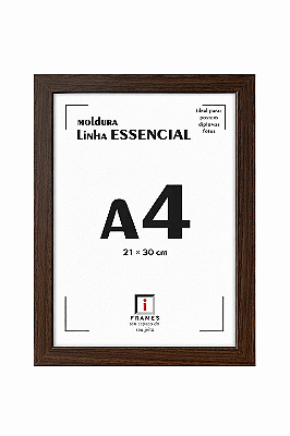 Moldura Quadro A4 21x30 cm Diploma Poster C/ Acetato Linha Colors - TABACO
