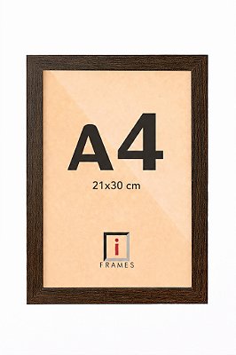 Moldura Quadro A4 21x30 cm Diploma Poster C/ Vidro - TABACO