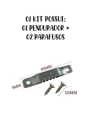 Kit Suporte Pendurador Serrilhado Jacaré + Parafusos