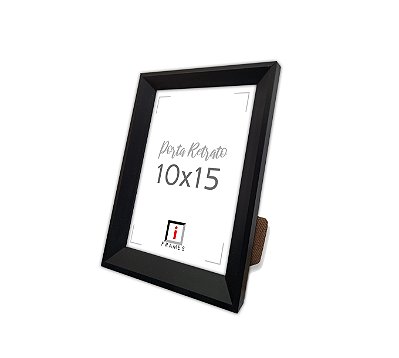 Porta Retrato A6 10x15 cm Premium Chanfrado- PRETO