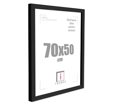 Moldura Caixa Alta 70x50 cm C/ PETG - PRETA