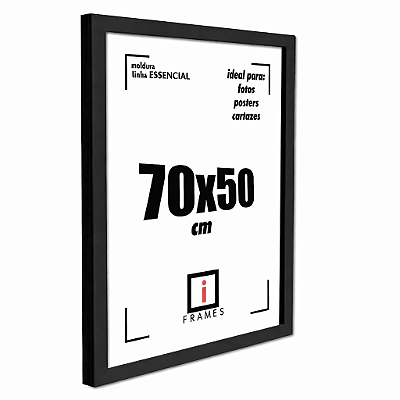 Moldura Caixa Alta 70x50 cm C/ PETG - PRETA - 2x2cm