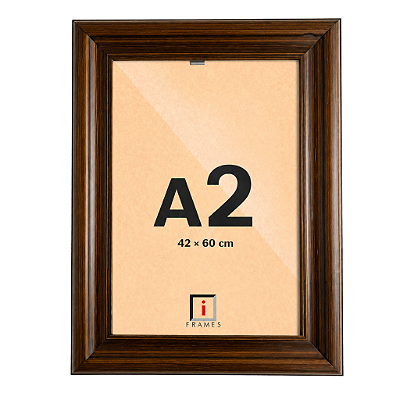 Moldura A2 42x60 cm Tradicional Com Vidro - MARROM