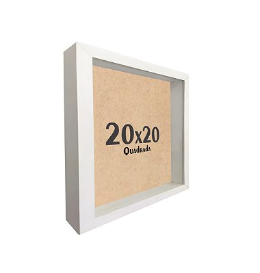 Moldura Quadro Caixa Alta 20x20 Com Espaçamento Interno De 3cm - BRANCA