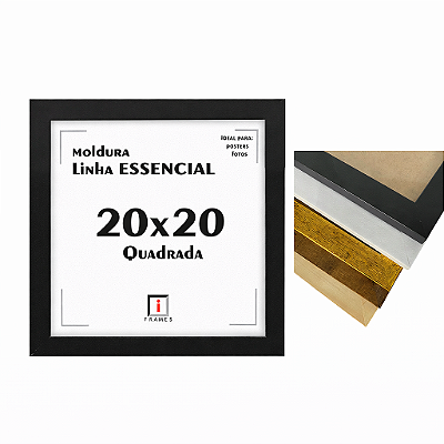 Moldura Quadro 20x20 cm P/ Posters Imagens Fotos - COM ACETATO