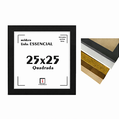 Moldura Quadro 25x25 cm P/ Posters Imagens Fotos - COM ACETATO