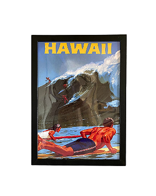 Quadro Decorativo Com Imagem Hawai A3 30x42 cm - COM VIDRO
