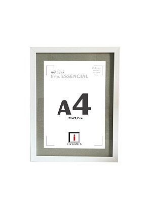 Moldura Quadro A4 21x30 cm P/ Imagens Fotos Com Vidro - PASPATUR NEBLINA