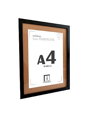 Moldura Quadro A4 21x30 cm P/ Imagens Fotos Com Vidro - PASPATUR DUNA
