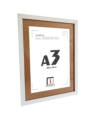 Moldura Quadro A3 30x42 cm P/ Imagens Fotos Com Vidro Frontal - PASPATUR DUNA