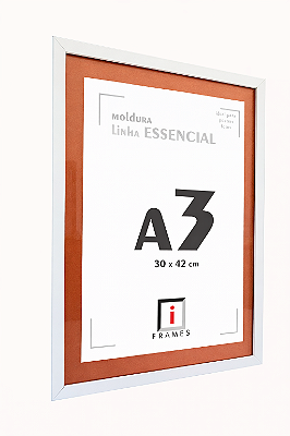 Moldura Quadro A3 30x42 cm P/ Imagens Fotos Com Vidro - PASPATUR TERRACOTA