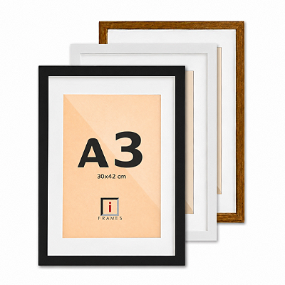 Moldura Quadro Com Paspatur De 3 Cm P/ Imagem A3 30x42 cm (2x2)