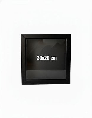 Moldura Quadro Caixa Alta 20x20 Com Espaçamento Interno De 5cm - PRETO
