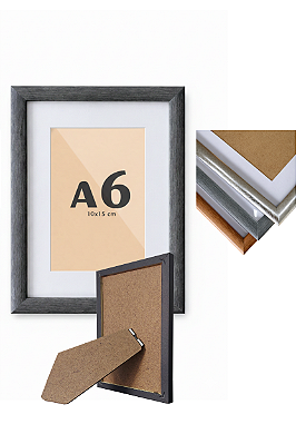 Porta-Retrato A6 10x15 cm Com Paspatur P/ Imagens Fotos C/ Vidro - Linha Origem